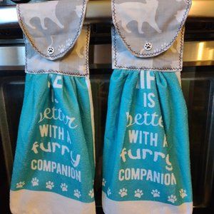 Furry Companion Hanging Towel, Set of 2 - Kitchen,